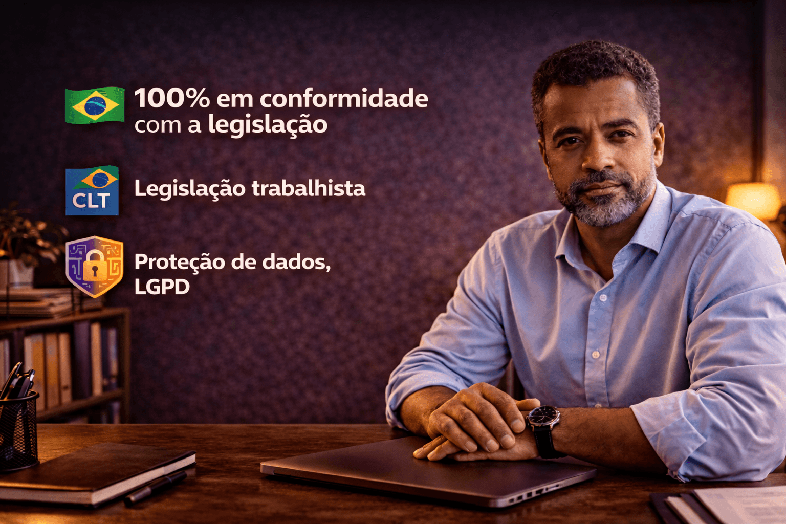 Conformidade legal com Portaria 671, CLT e LGPD